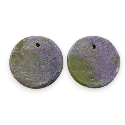 Stichtite pair of cabohones with holes fi 19x mm no R832