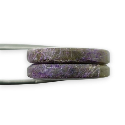 Stichtite pair of cabohones with holes fi 24x mm no R865