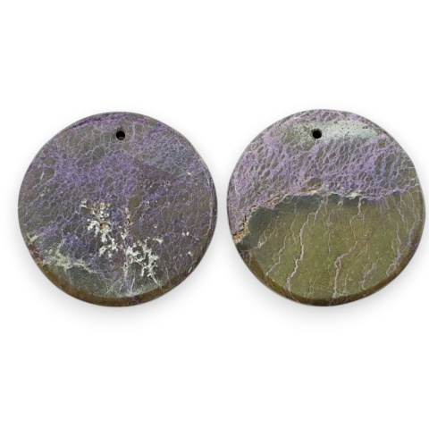 Stichtite pair of cabohones with holes fi 24x mm no R865