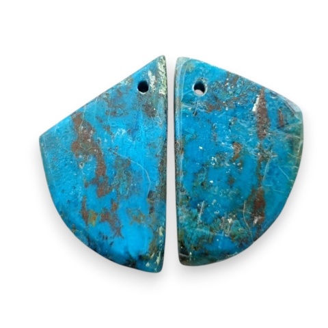 Shattuckite pair of cabohones with holes 20x12 mm no S117