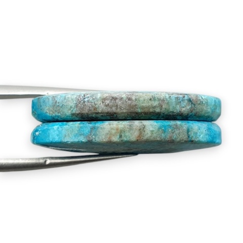 Shattuckite pair of cabohones with holes 27x15 mm no S124