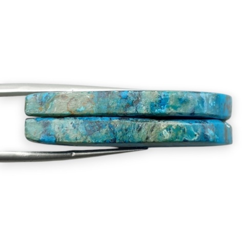 Shattuckite pair of cabohones with holes 37x13 mm no S120