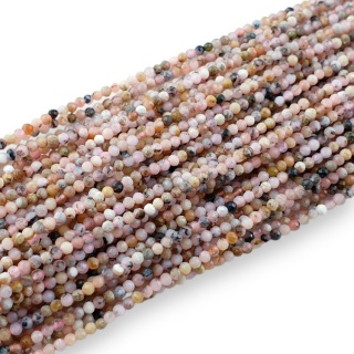 Opal różowy kula fasetowana 2 mm sznur