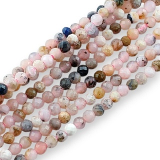 Opal różowy kula fasetowana 2 mm sznur