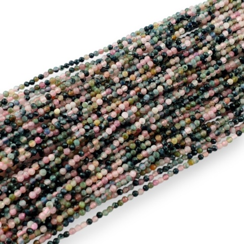 Turmalin kula fasetowana 1,9 mm sznur