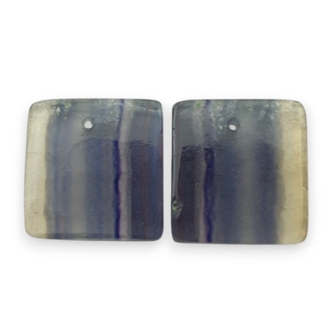 Fluorite pair of cabohones with holes 17x16 mm no S230