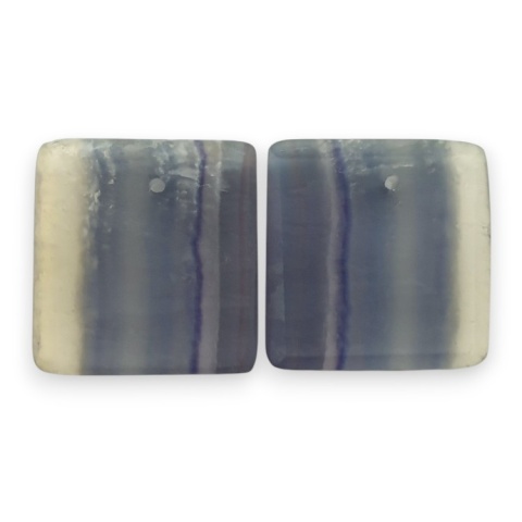 Fluorite pair of cabohones with holes 17x16 mm no S230