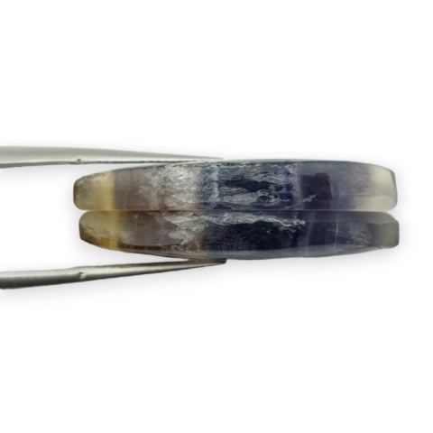 Fluorite pair of cabohones with holes 29x12 mm no S239