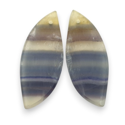 Fluorite pair of cabohones with holes 29x12 mm no S239