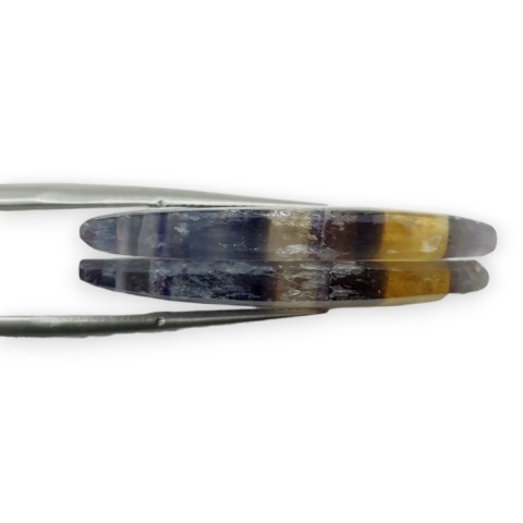 Fluorite pair of cabohones with holes 33x14 mm no S288