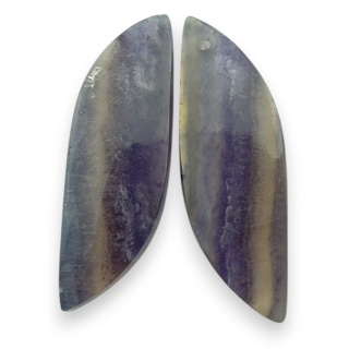 Fluorite pair of cabohones with holes 35x12 mm no S270