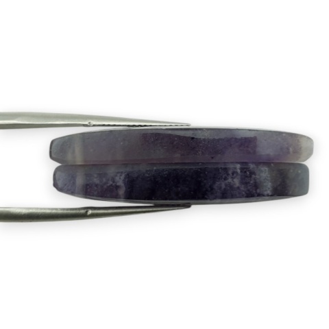 Fluorite pair of cabohones with holes 35x12 mm no S270
