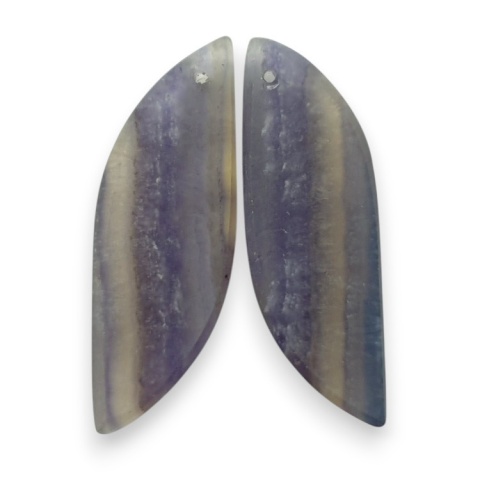 Fluorite pair of cabohones with holes 35x12 mm no S270