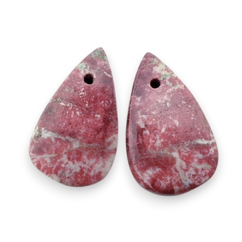 Thulit para kaboszonów z dziurką 19x11 mm nr R681