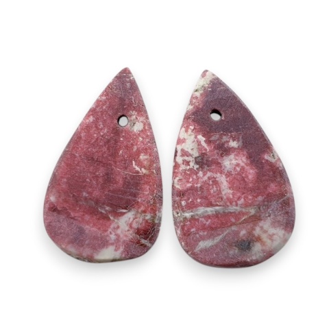 Thulit para kaboszonów z dziurką 19x11 mm nr R681