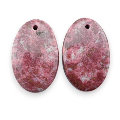 Thulit para kaboszonów z dziurką 21x14 mm nr R676