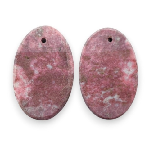 Thulit para kaboszonów z dziurką 21x14 mm nr R676