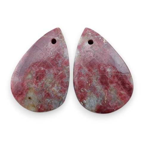 Thulit para kaboszonów z dziurką 21x14 mm nr R678