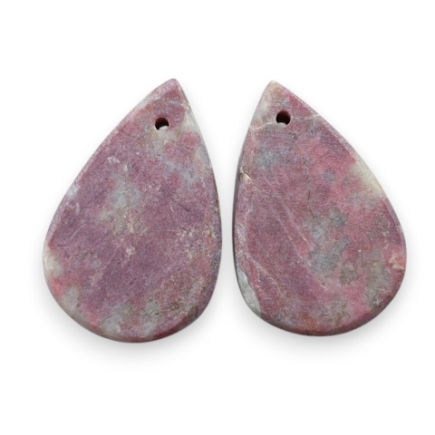 Thulit para kaboszonów z dziurką 21x14 mm nr R678