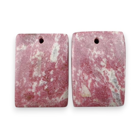 Thulite pair of cabohones with holes 21x15 mm no R713