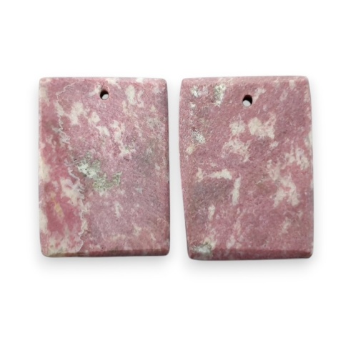 Thulite pair of cabohones with holes 21x15 mm no R713