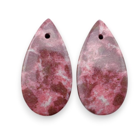 Thulit para kaboszonów z dziurką 25x13 mm nr R666