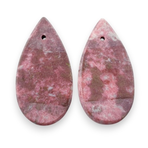 Thulit para kaboszonów z dziurką 25x13 mm nr R666