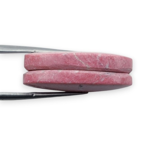 Thulite pair of cabohones with holes 26x16 mm no R695