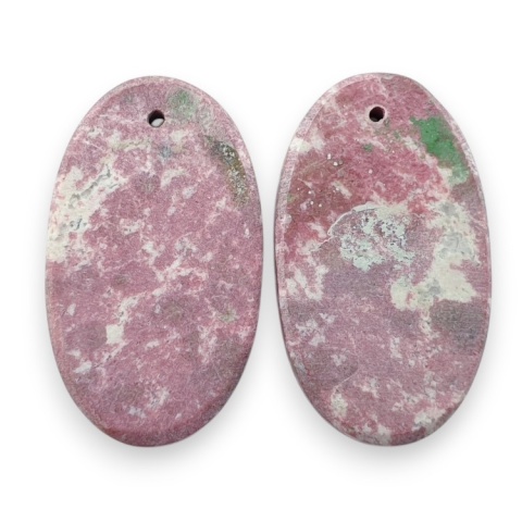 Thulit para kaboszonów z dziurką 27x16 mm nr R732