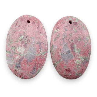 Thulit para kaboszonów z dziurką 28x18 mm nr R668