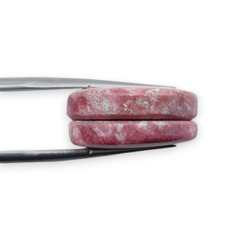 Thulite pair of cabohones with holes fi 19x mm no R706