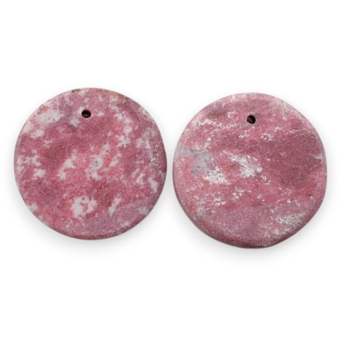 Thulite pair of cabohones with holes fi 19x mm no R706