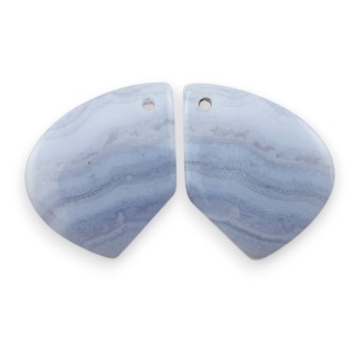 Agat blue lace para kanoszonów z dziurką 19x14 mm nr R966