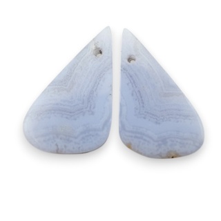 Agat blue lace para kanoszonów z dziurką 22x12 mm nr R952