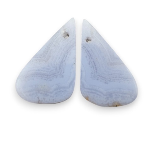 Agat blue lace para kanoszonów z dziurką 22x12 mm nr R952