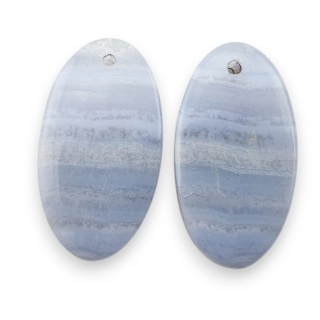 Agat blue lace para kanoszonów z dziurką 24x13 mm nr R923