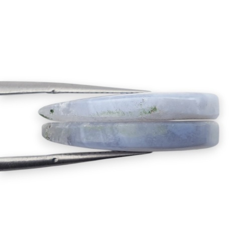 Blue lace agate pair of cabohones with holes 24x15 mm no R921