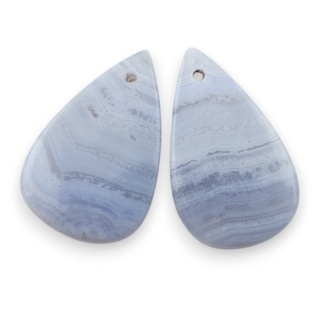 Agat blue lace para kanoszonów z dziurką 24x15 mm nr R956