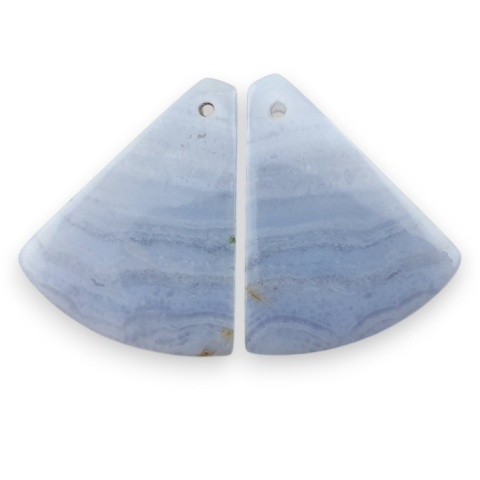 Blue lace agate pair of cabohones with holes 24x20 mm no R928