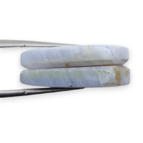 Blue lace agate pair of cabohones with holes 24x20 mm no R928