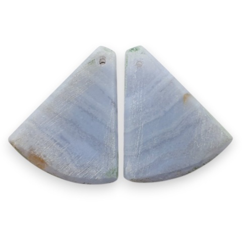 Blue lace agate pair of cabohones with holes 24x20 mm no R928