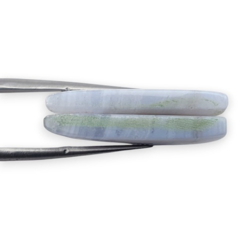 Blue lace agate pair of cabohones with holes 26x13 mm no R970
