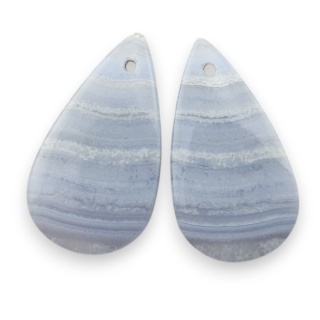 Agat blue lace para kanoszonów z dziurką 26x14 mm nr R935