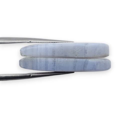 Blue lace agate pair of cabohones with holes 26x14 mm no R944