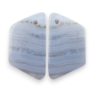 Agat blue lace para kanoszonów z dziurką 26x14 mm nr R961