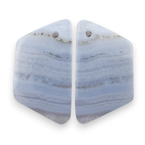 Agat blue lace para kanoszonów z dziurką 26x14 mm nr R961