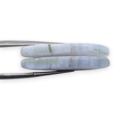 Blue lace agate pair of cabohones with holes 29x13 mm no R963