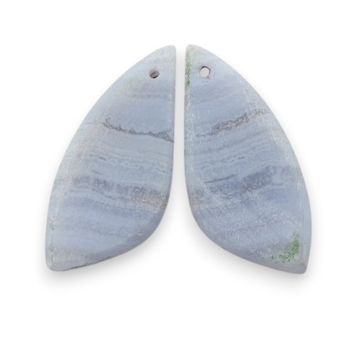 Blue lace agate pair of cabohones with holes 29x13 mm no R963