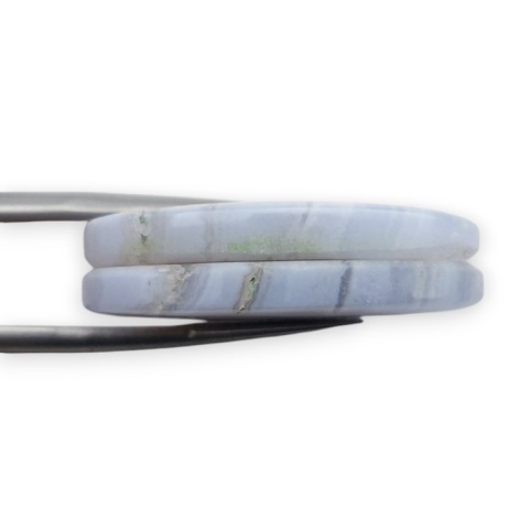 Blue lace agate pair of cabohones with holes 29x16 mm no R971