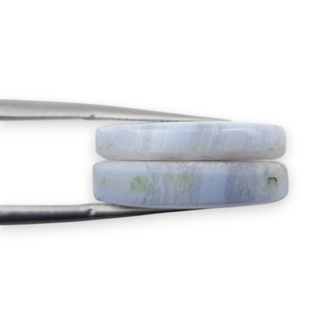 Blue lace agate pair of cabohones with holes fi 18x mm no R953